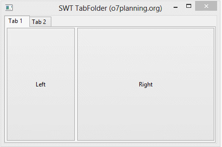 the example, one  tabfolder with    tabs.
