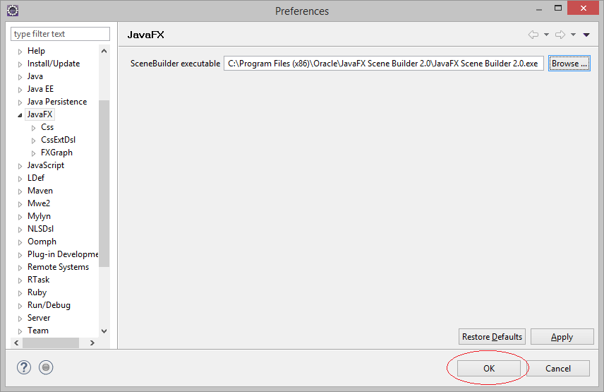 javafx install eclipse