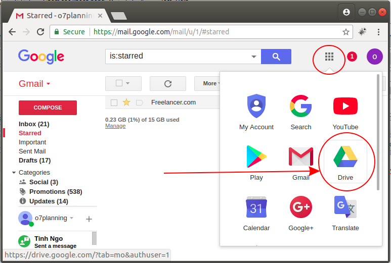 google drive download shortcut