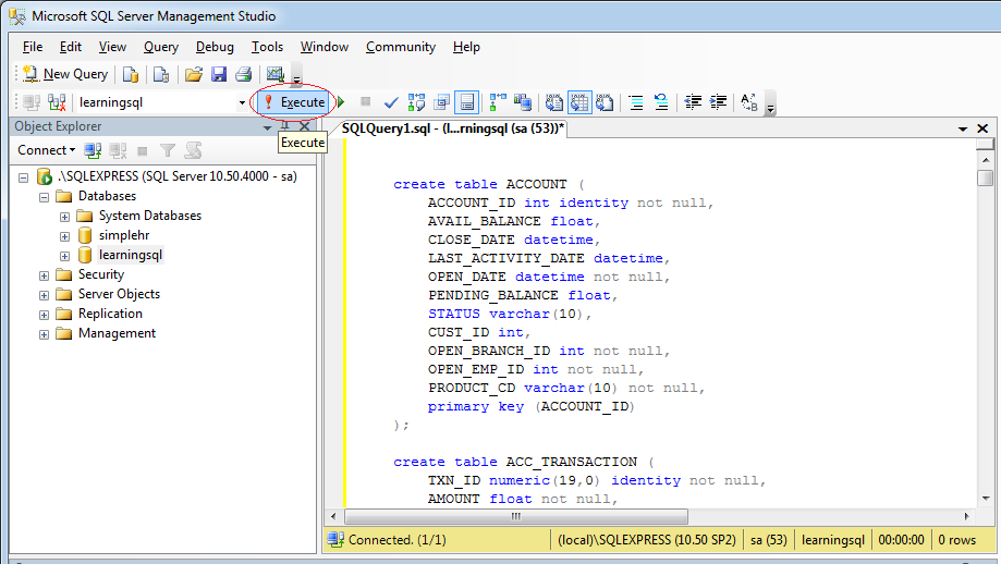 sql data creator