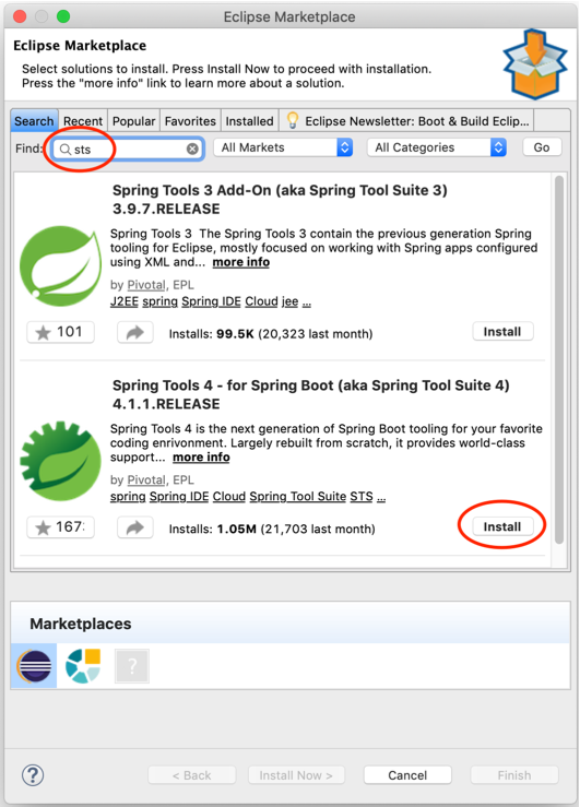 Install Spring Tool Suite for Eclipse