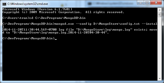 install mongodb as a service windows