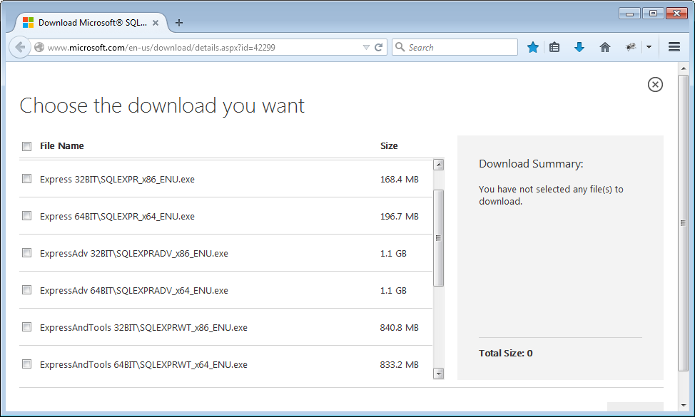 free version of sql server 2014 download express