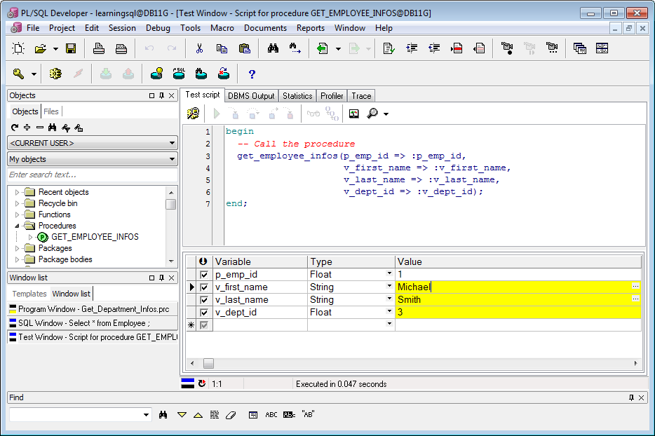 sql data entry from creator