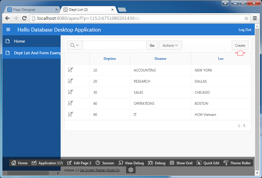 Oracle apex интерактивный отчет