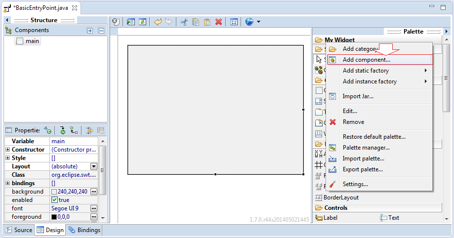 how to use eclipse windowbuilder editor