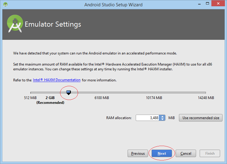 how to use android studio virtual device 4gb ram