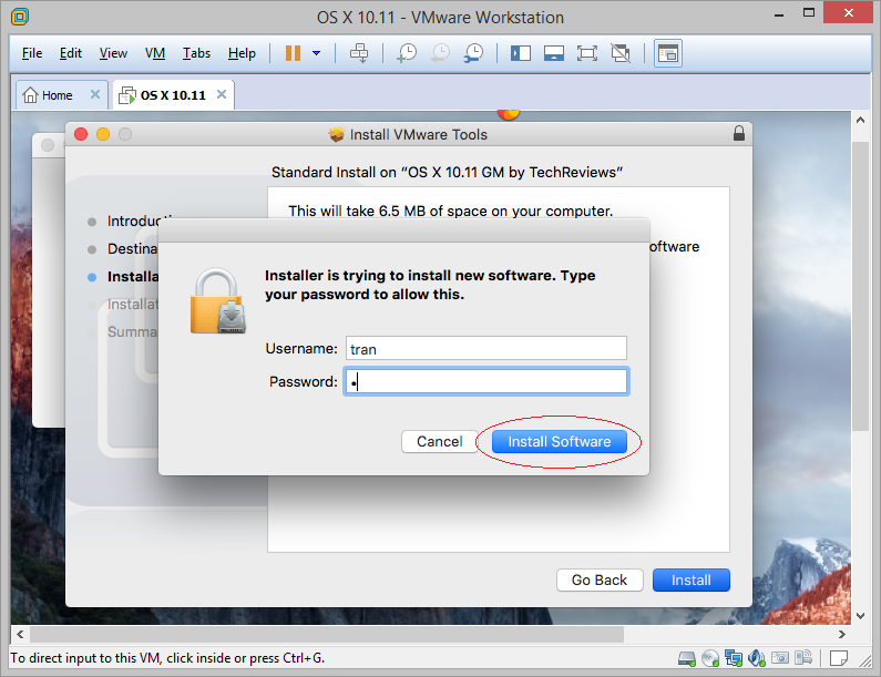 how to install mac os x in vmware player