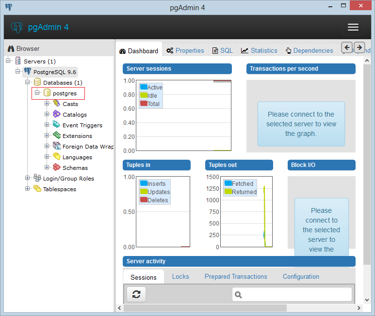 create database postgres