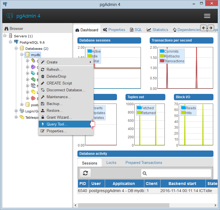 postgresql create database different directory