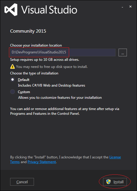 visual note studio 2015 community free