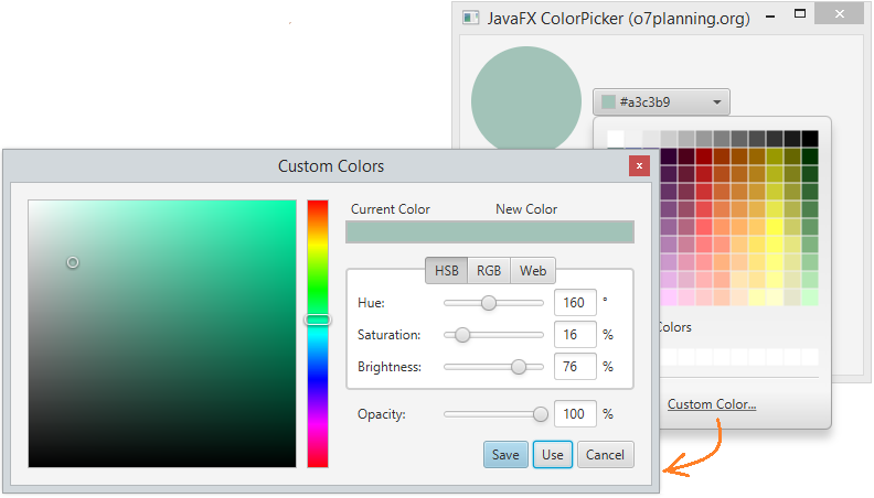 colorpicker javafx