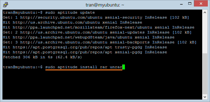 winrar linux ubuntu