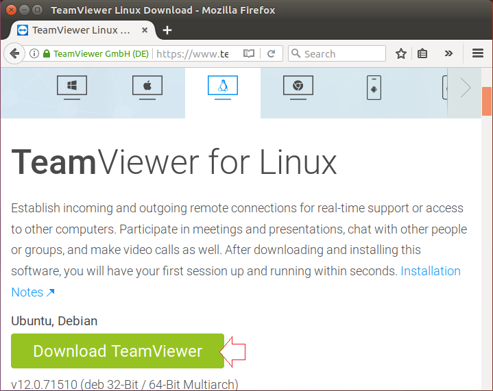 install teamviewer ubuntu