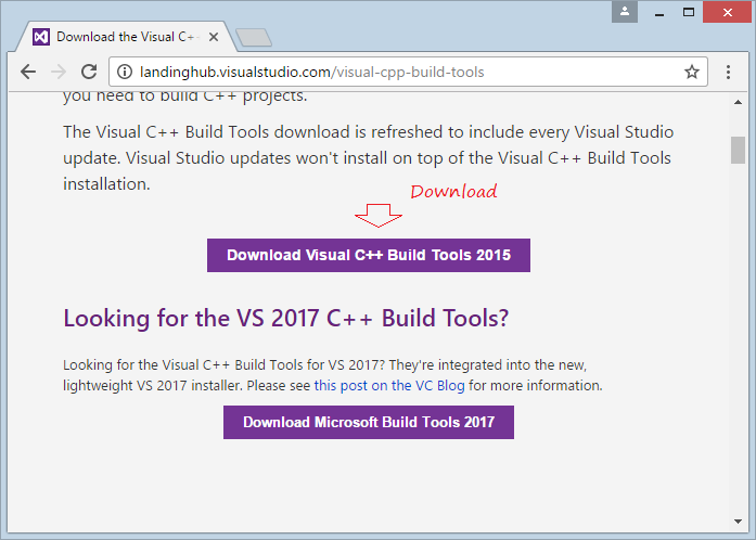 download python tools for visual studio 2015