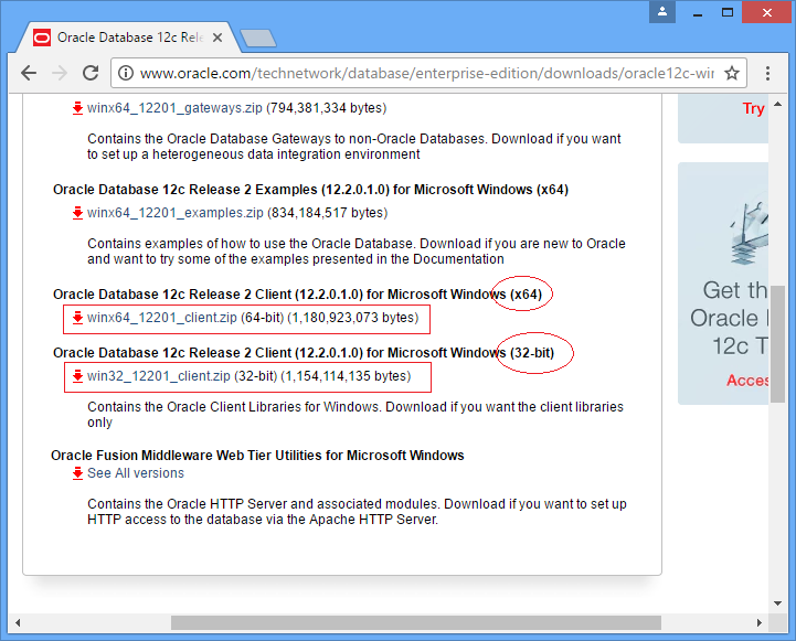 download oracle client for windows 10