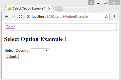 Thymeleaf Form Select Option Example