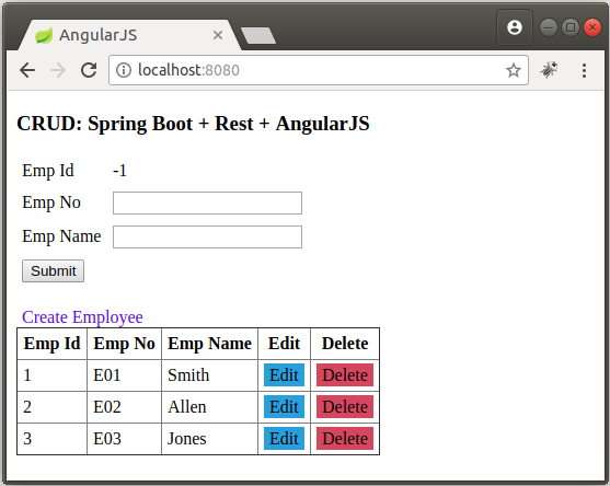 spring boot and angularjs