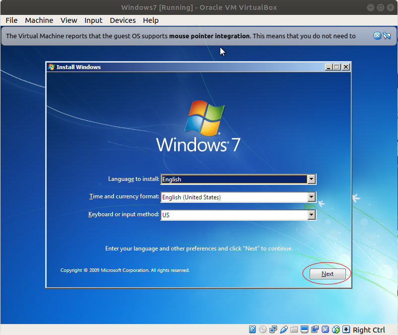 windows 7 virtual pc integration features not working