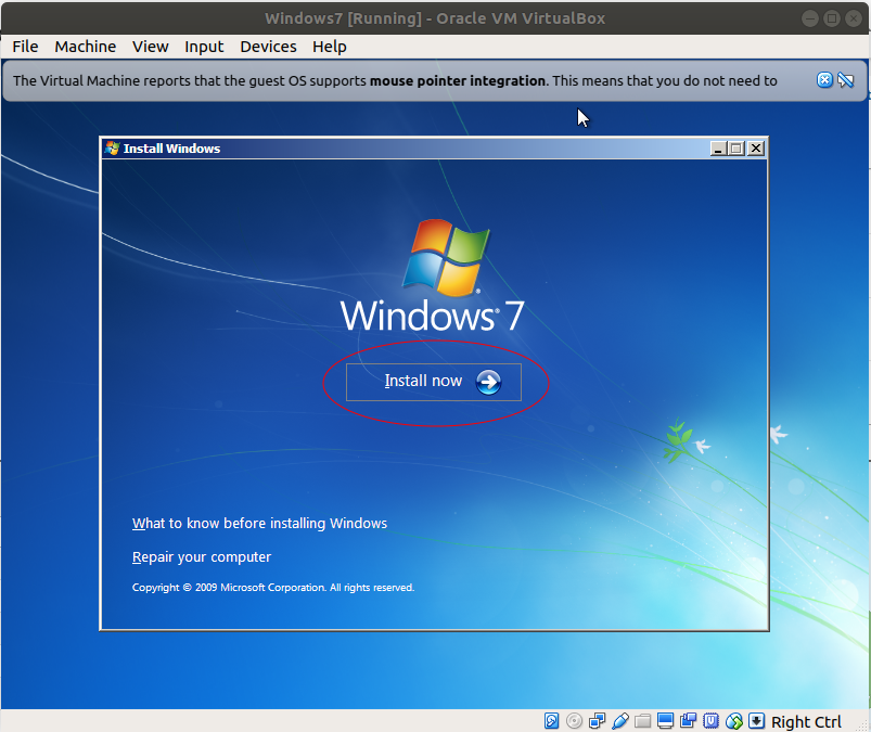 windows 7 virtual pc integration features not working