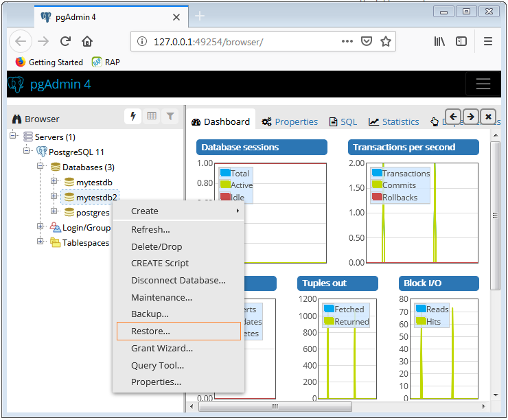 postgres function how to view from pgadmin 4