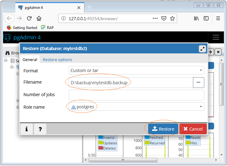 pgadmin 4 create database