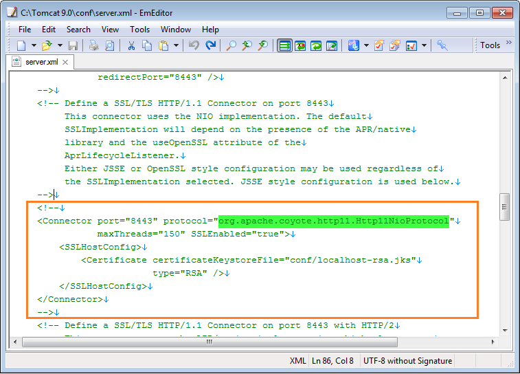 how to configure ssl certificate in tomcat