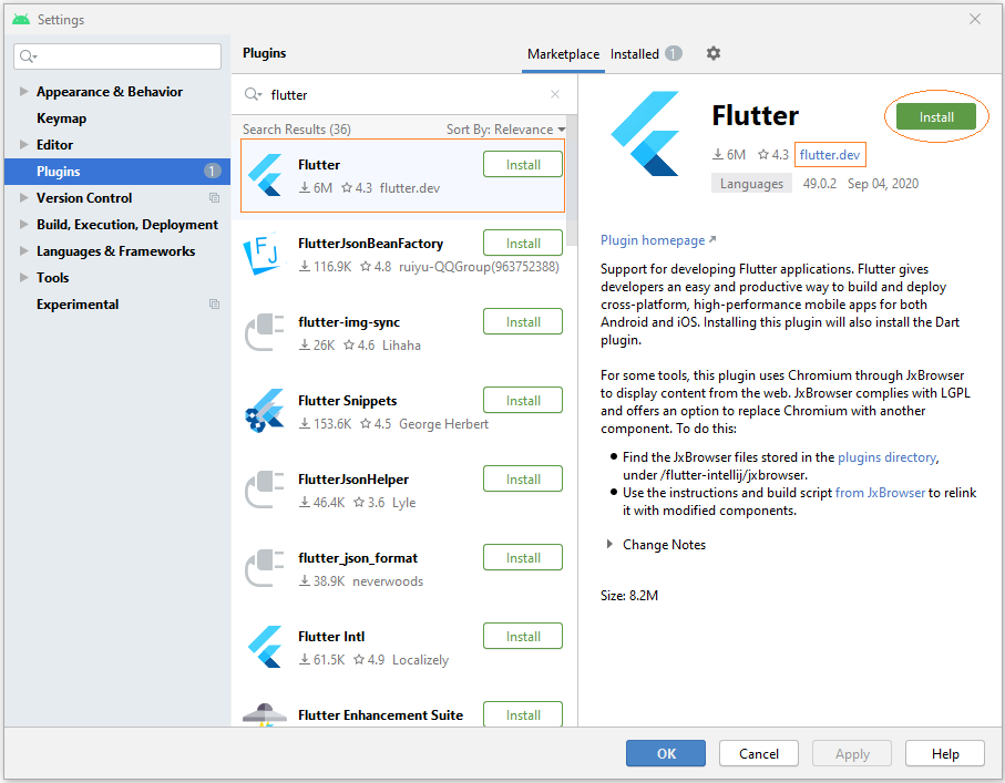 build flutter apk in android studio