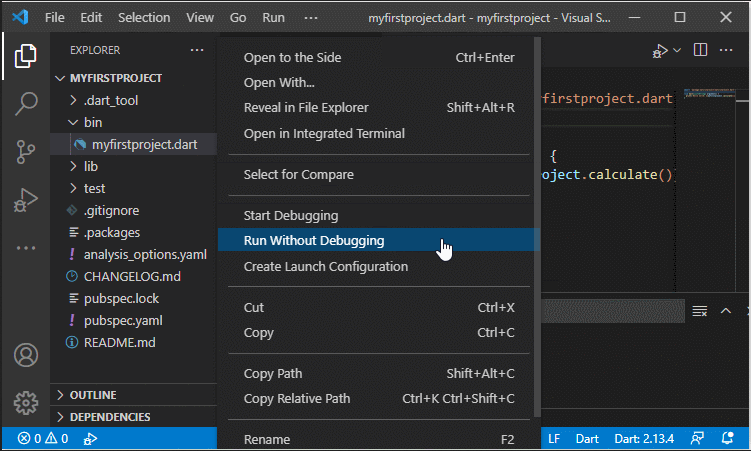 Как установить dart в visual studio