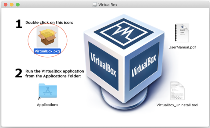 virtual box install mac os