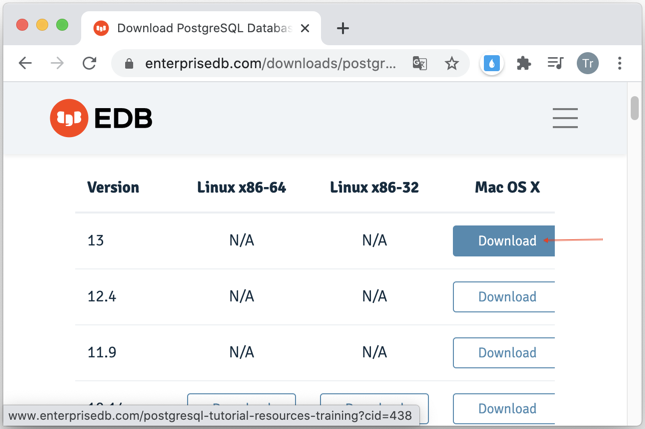 install postgres database on mac for use with python