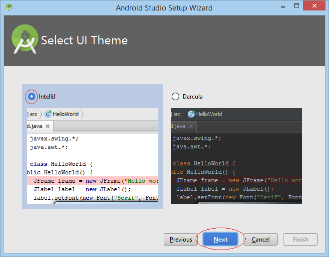 android studio theme location windows