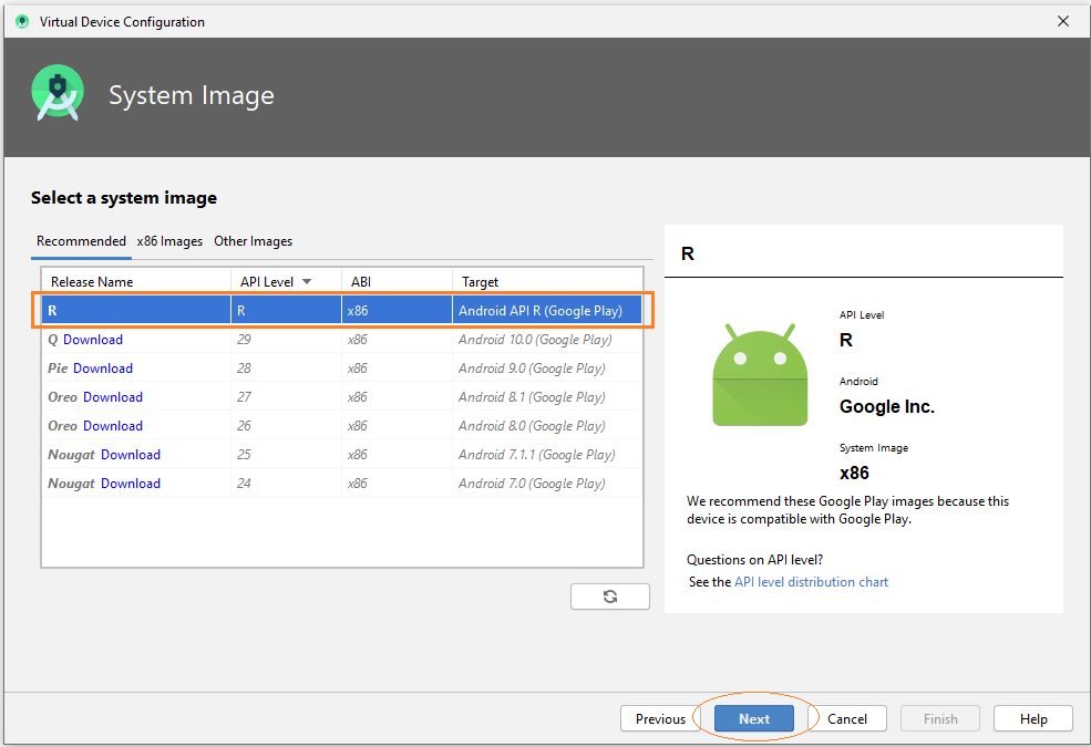 Configuration d'Android Emulator sur Android Studio