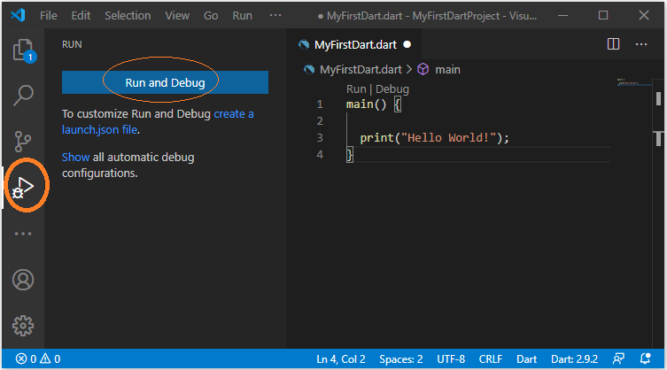 Как установить dart в visual studio