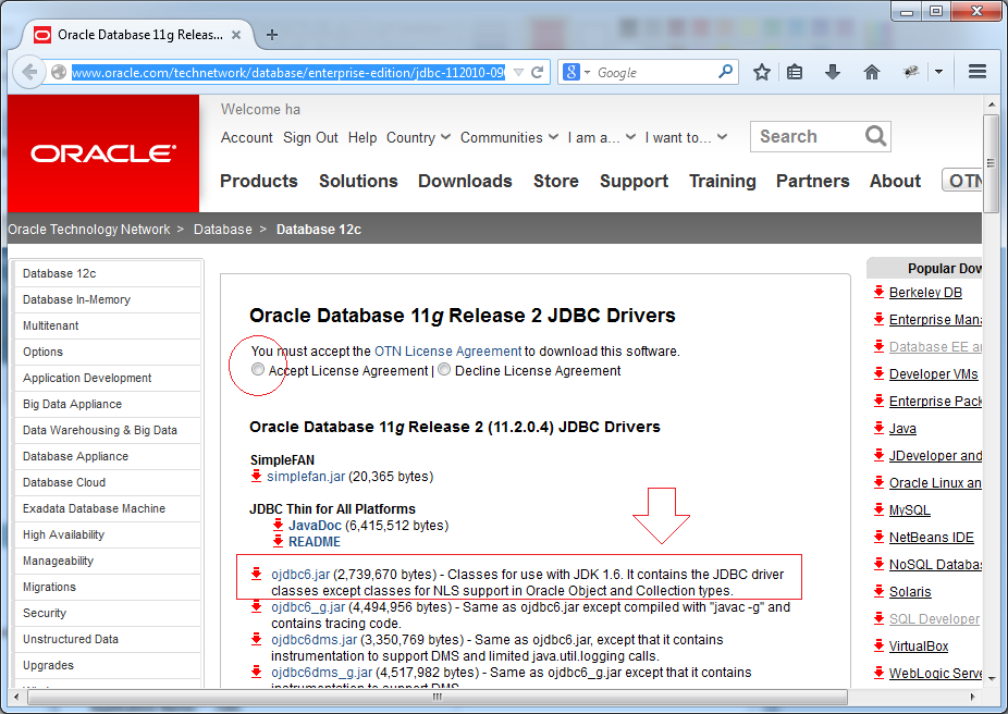 oracle 12c driver