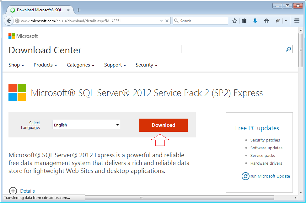 windows sql server 2012 express